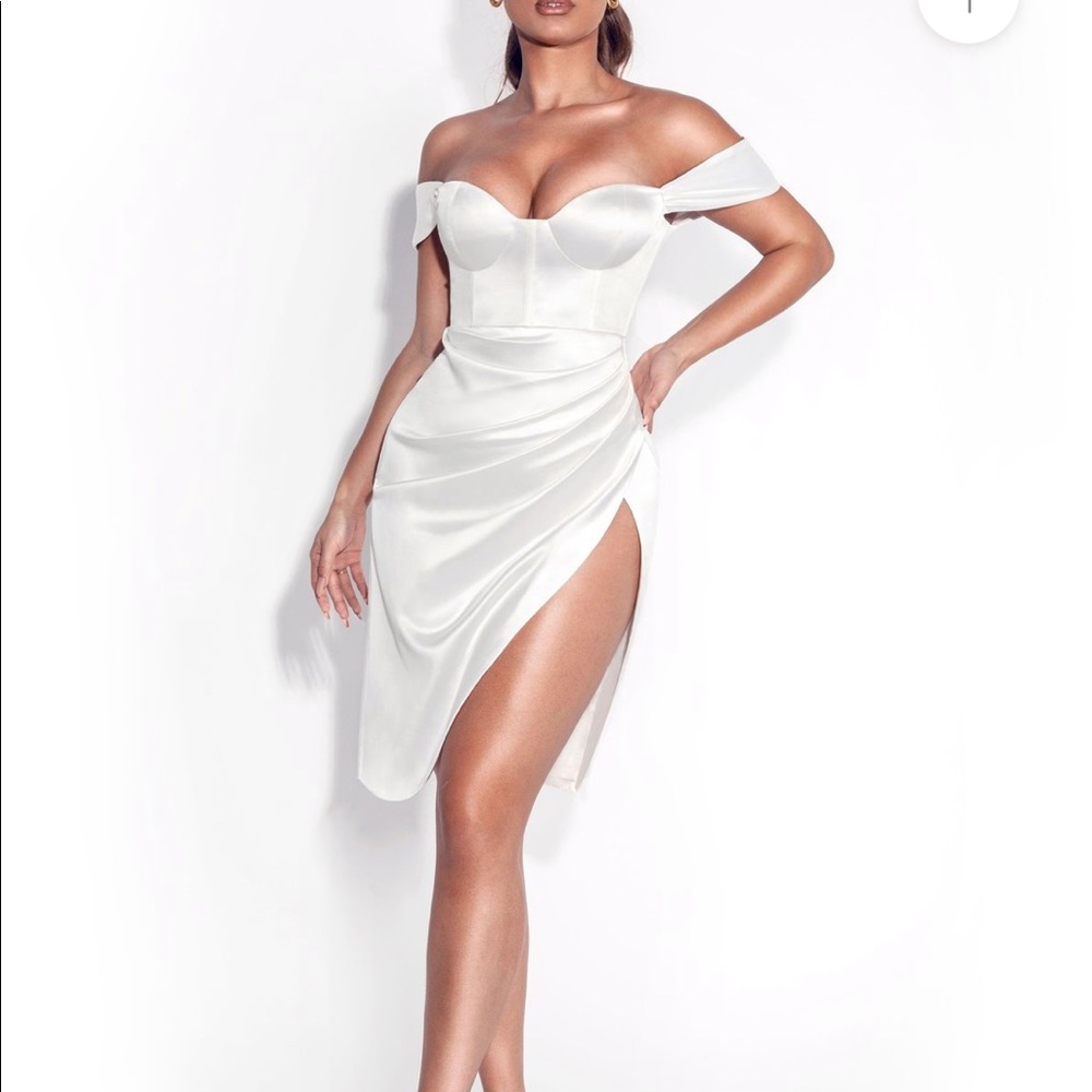 White satin dress